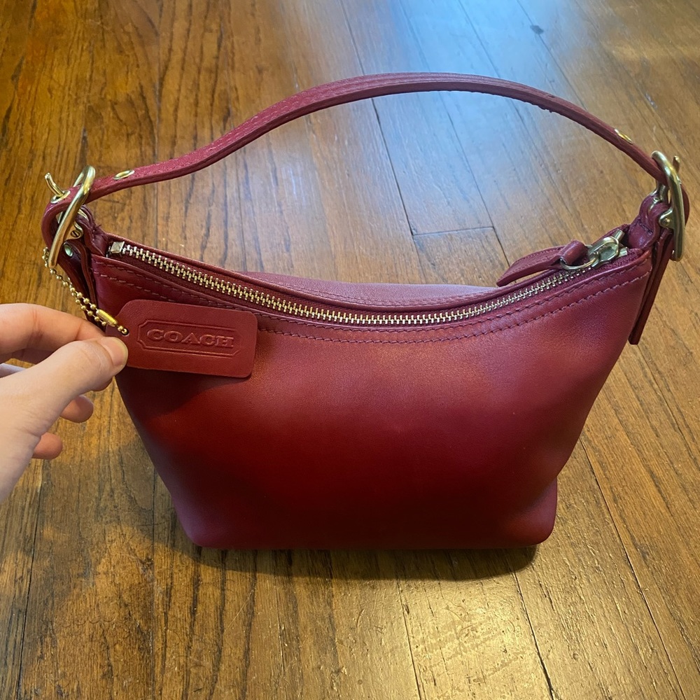 Vintage Coach Legacy Demi Pouch Red Leather Handbag